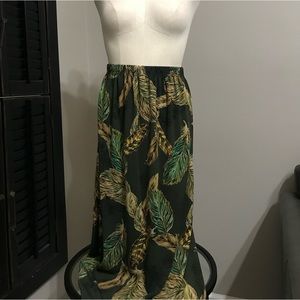 Long Green print skirt